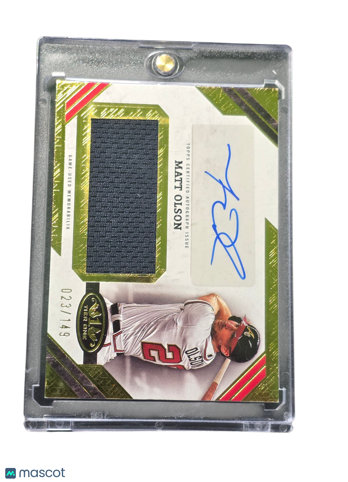 2025 Topps Tier One Matt Olson #AJR-MO Jumbo Relic 023/149