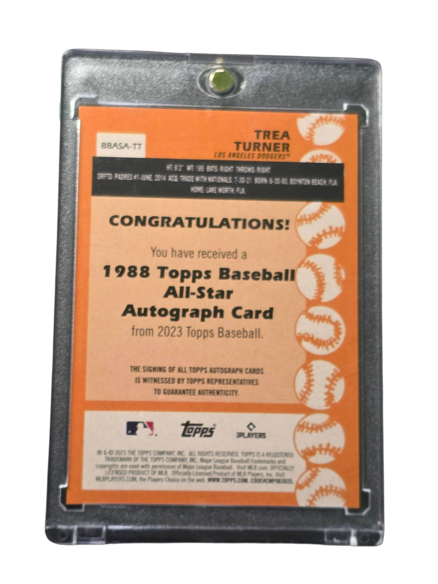 2023 Topps Baseball 1988 Topps Baseball All-Star Auto Trea Turner
