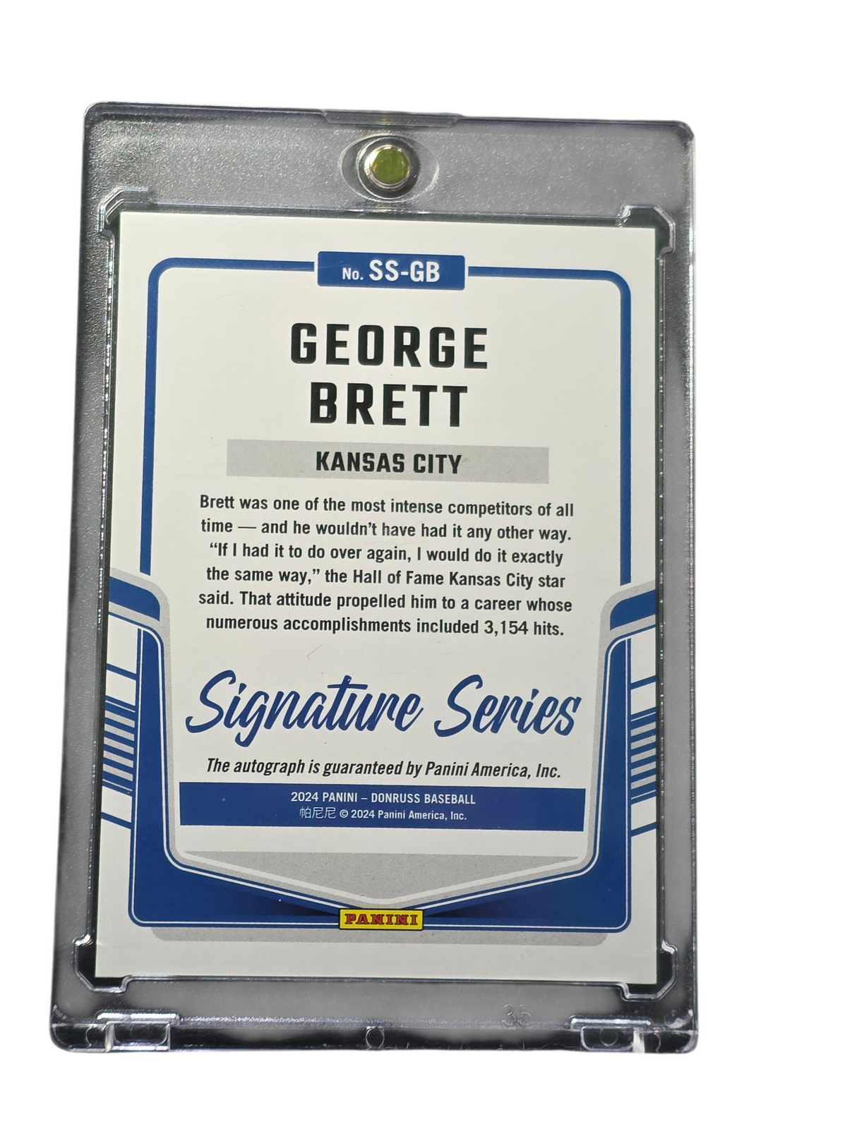 2024 Panini Donruss Signature Series George Brett #SS-GB Green 11/25