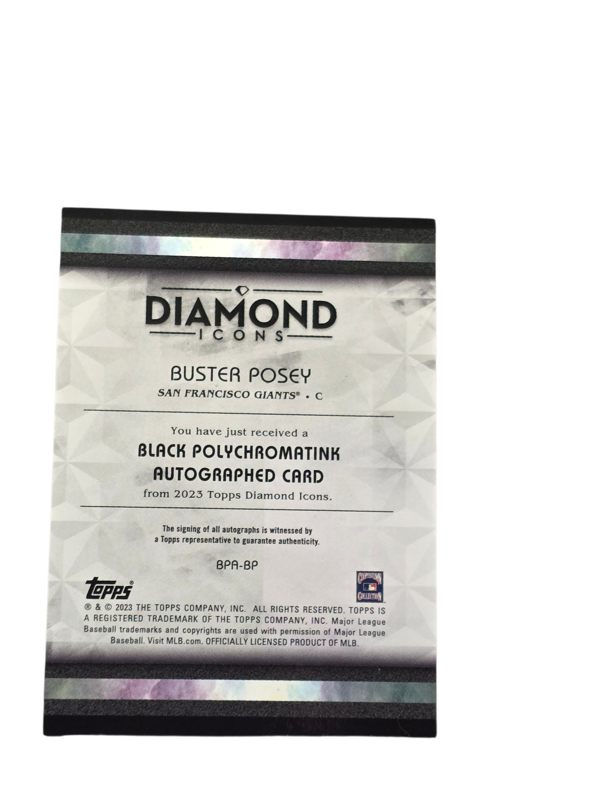 2023 Topps Diamond Icons Buster Posey #BPA-BP Black Polychromatink 1/1