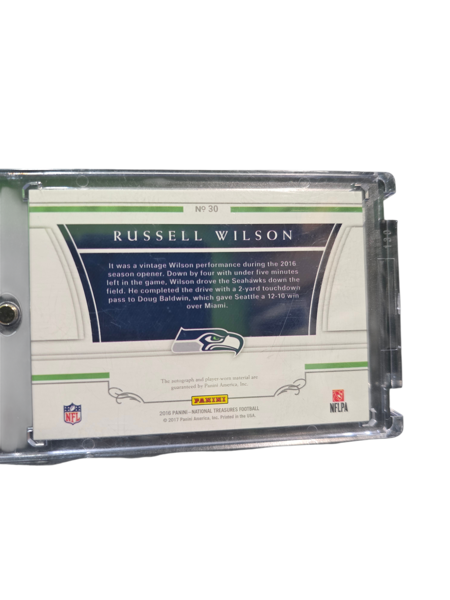 2017 Panini National Treasures Colossal Signatures Russell Wilson #30 Auto Patch