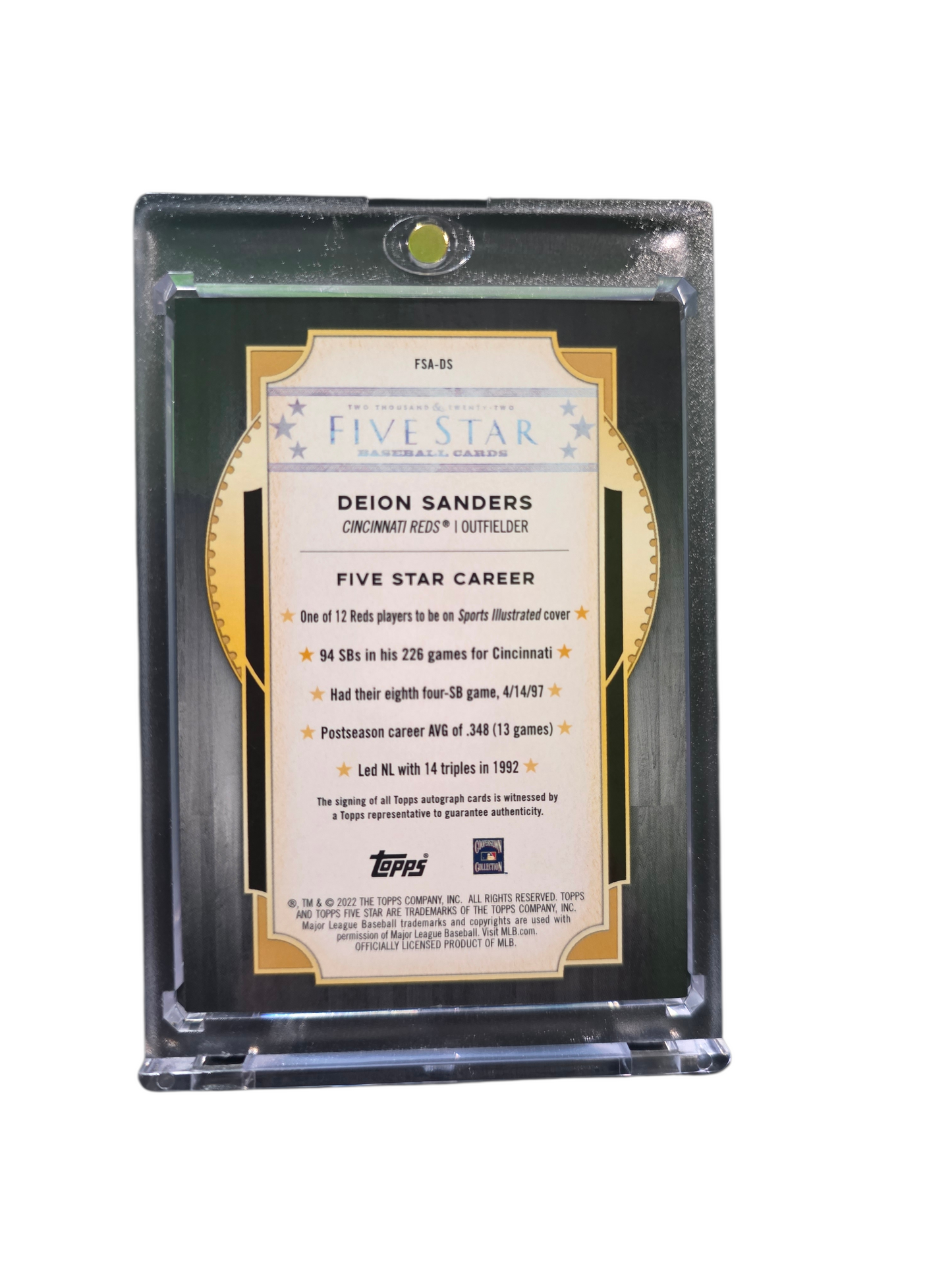 2022 Topps Five Star Deion Sanders #FSA-DS 10/75