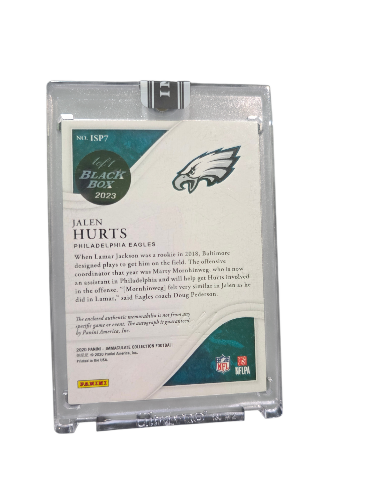 2023 Panini Immaculate Collection Jalen Hurts RC Patch