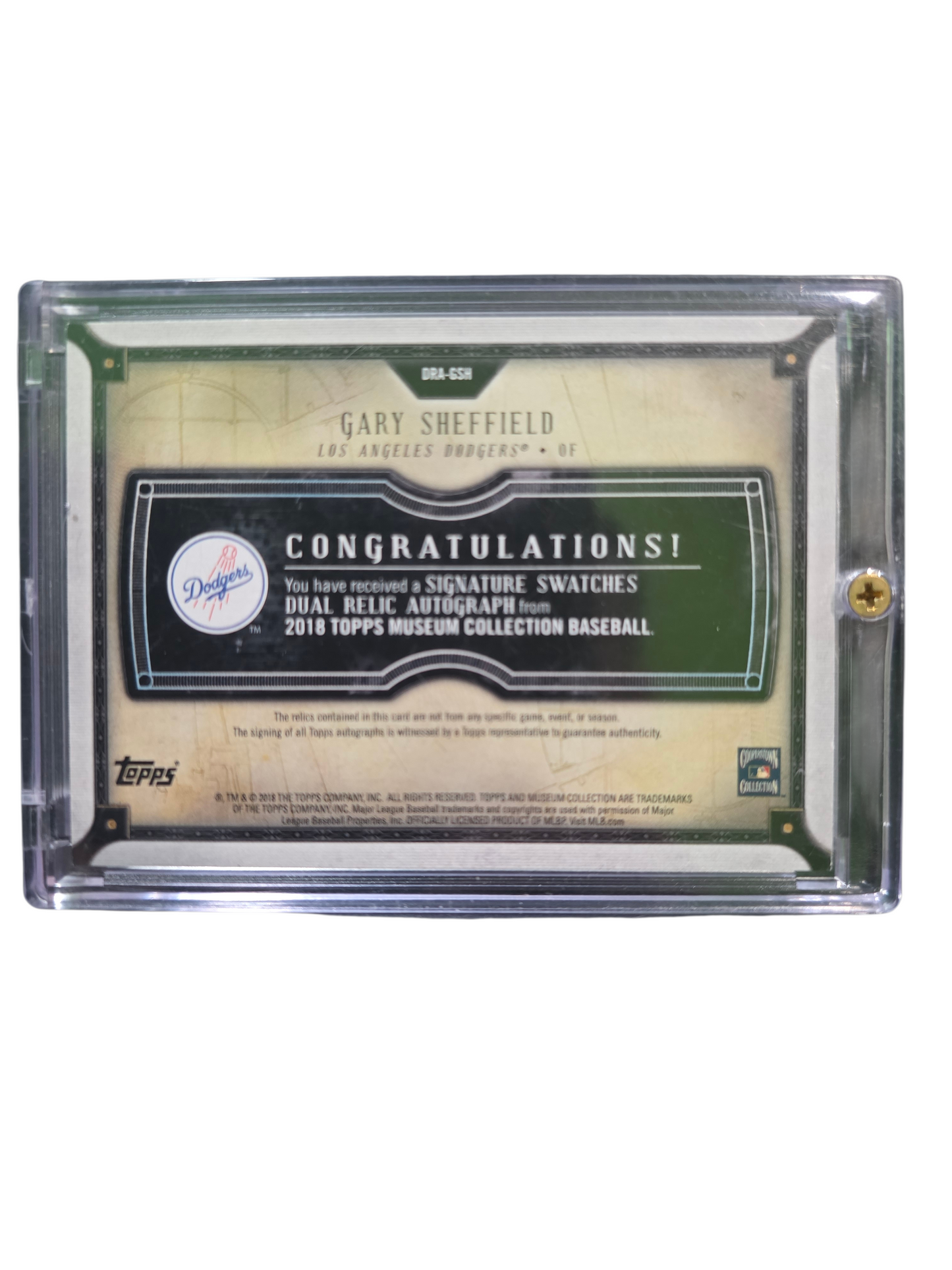 2018 Topps Museum Collection Gary Sheffield Dual relic