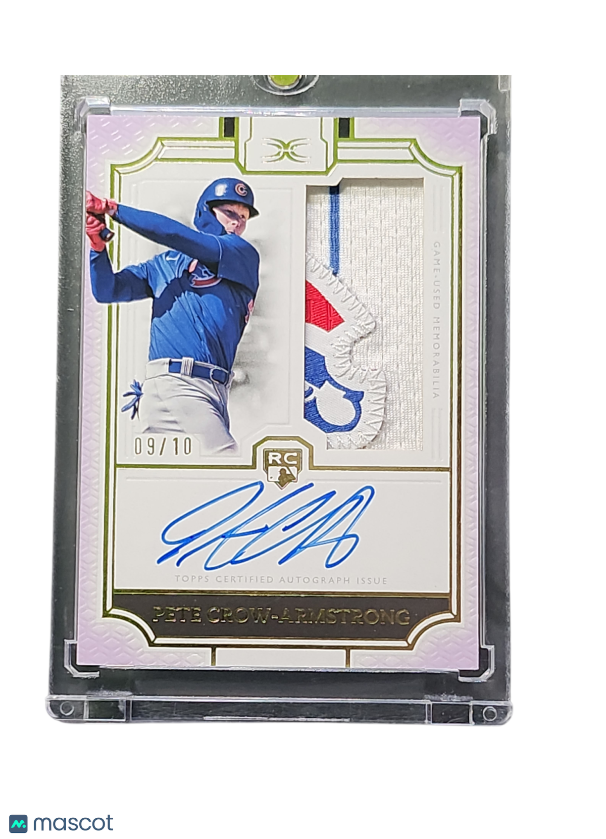 2024 Topps Definitive Collection Pete Crow-Armstrong Gold 09/10 Auto Patch RC