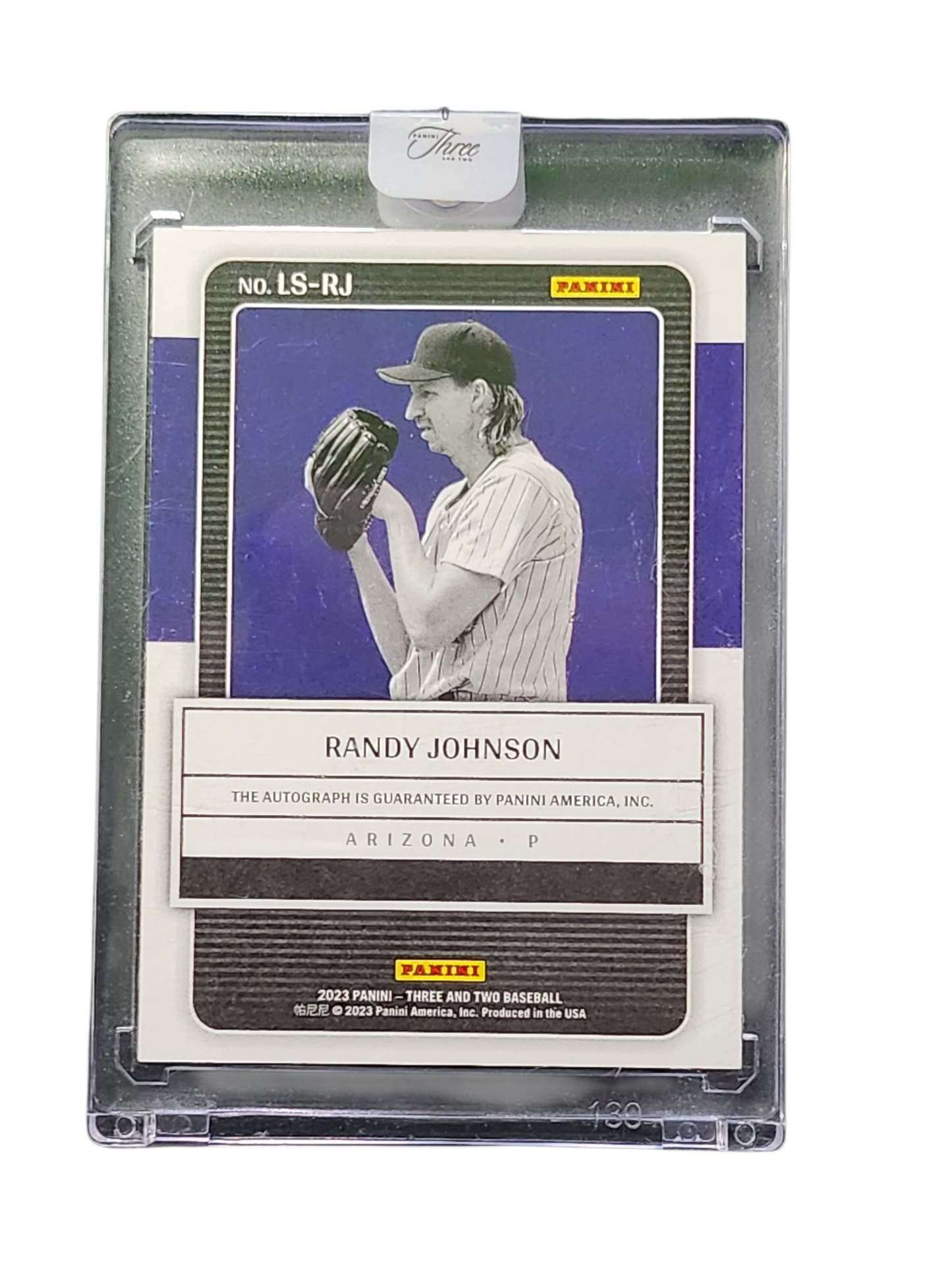 2023 Panini Three and Two Lone Star Signatures Randy Johnson #LS-RJ Purple
