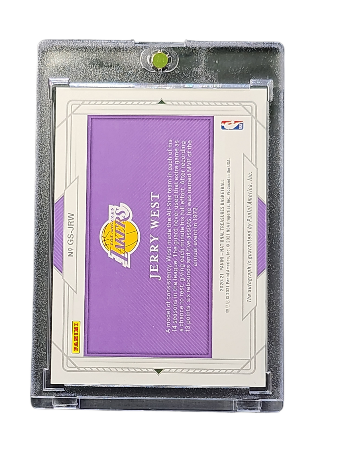 2021 Panini National Treasures NBA Greats Jerry West #GS-JRW 74/99