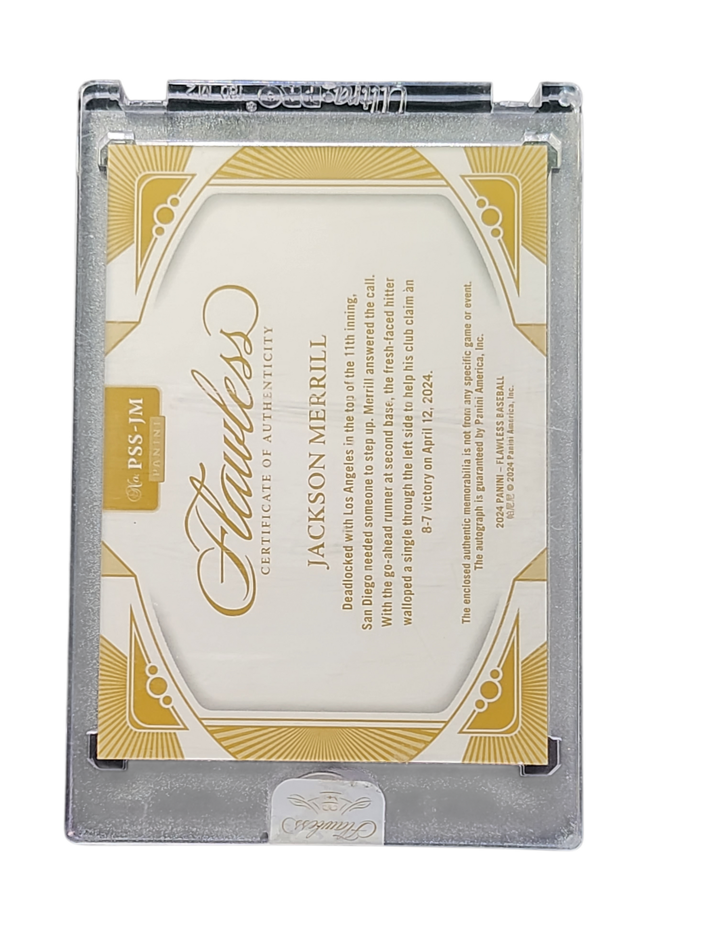 2024 Panini Flawless Jackson Merrill 04/20 Patch