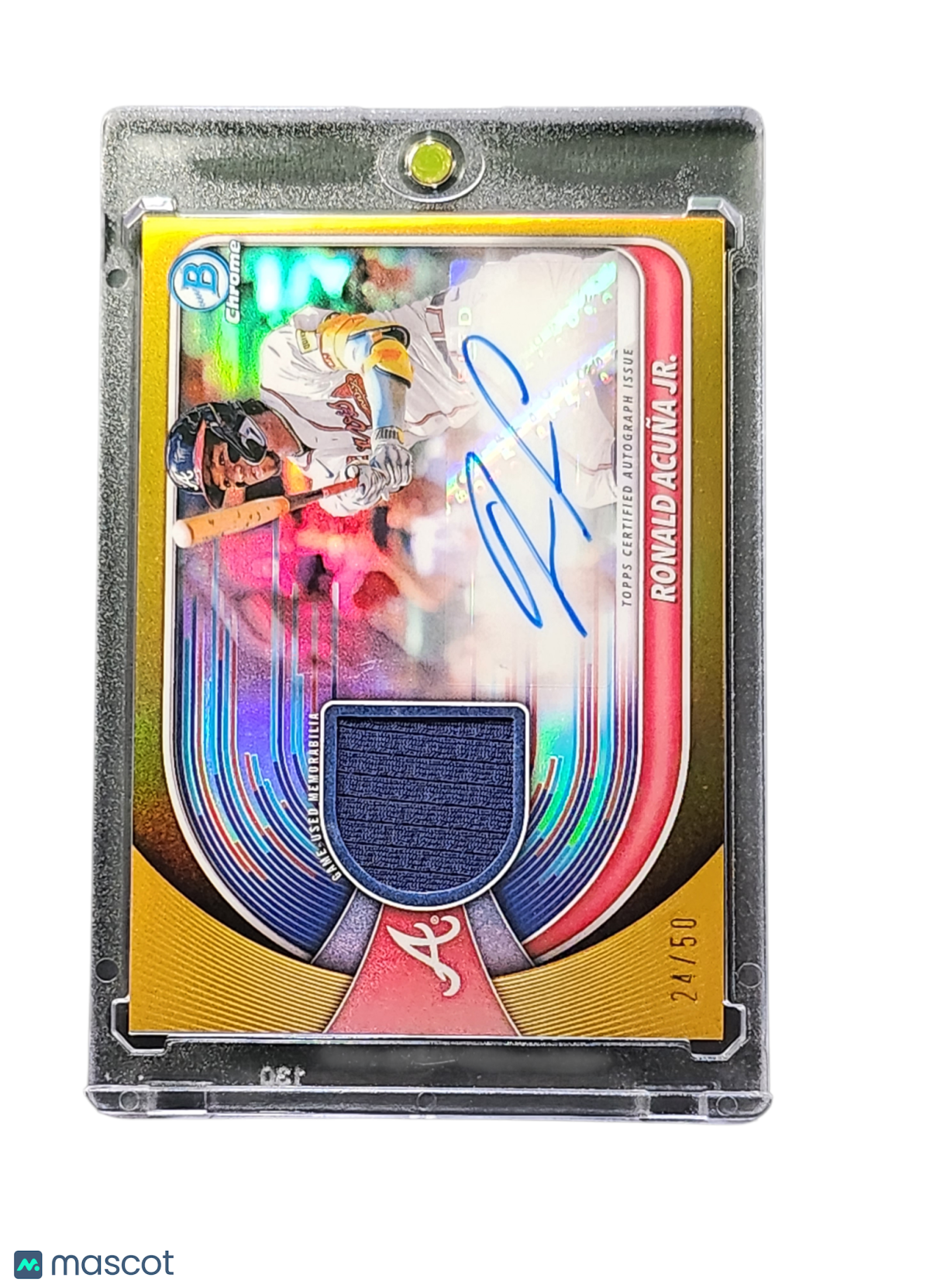 2025 Bowman Chrome Ronald Acuña Jr. #BCAR-RAJ Gold Relic 24/50