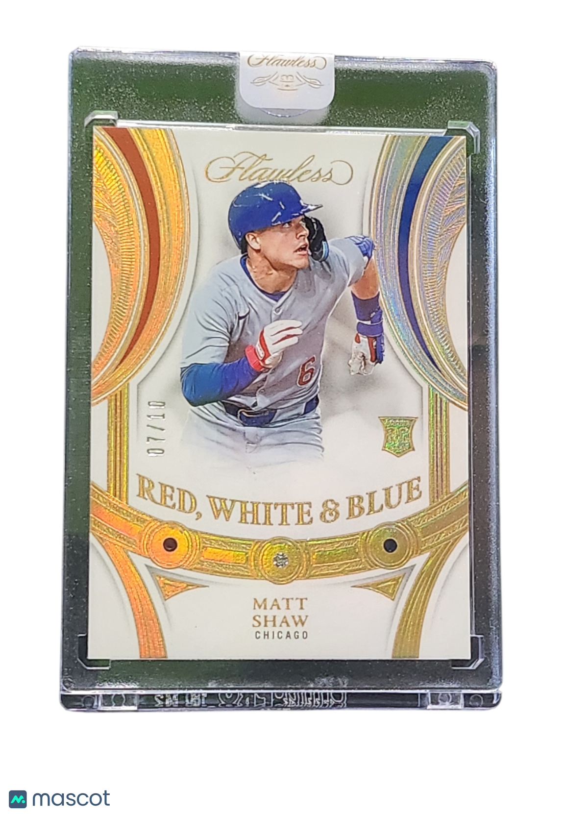 2025 Panini Flawless Baseball Matt Shaw #No. 20 Red, White & Blue 07/10