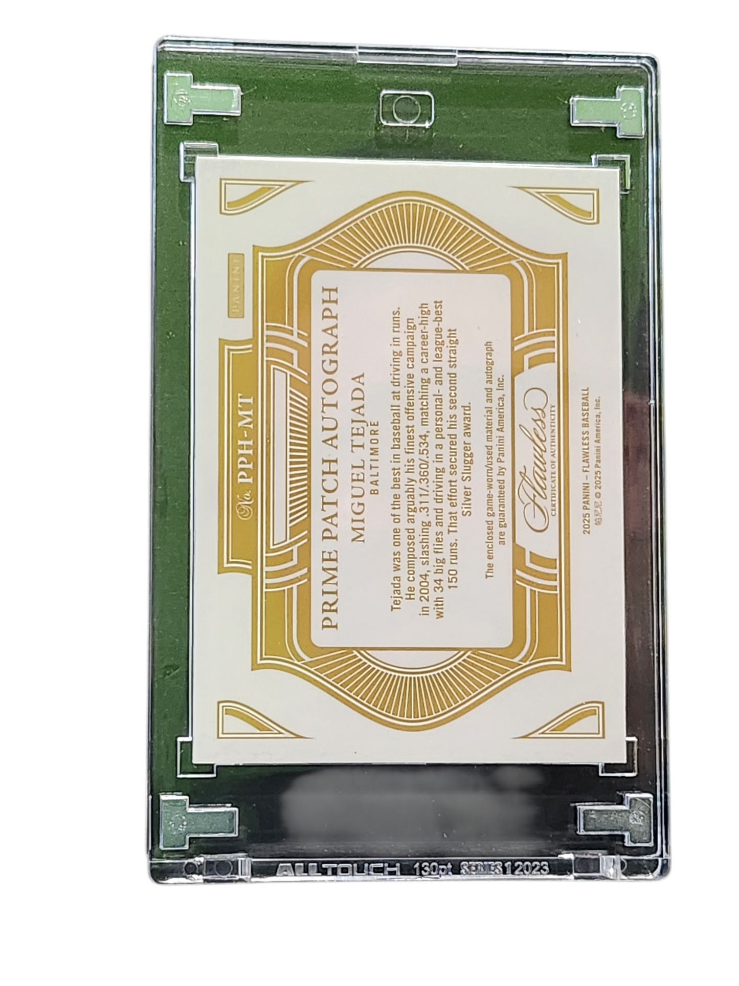 2025 Panini Flawless Miguel Tejada #PA-MT 06/25 Prime Patch Autograph