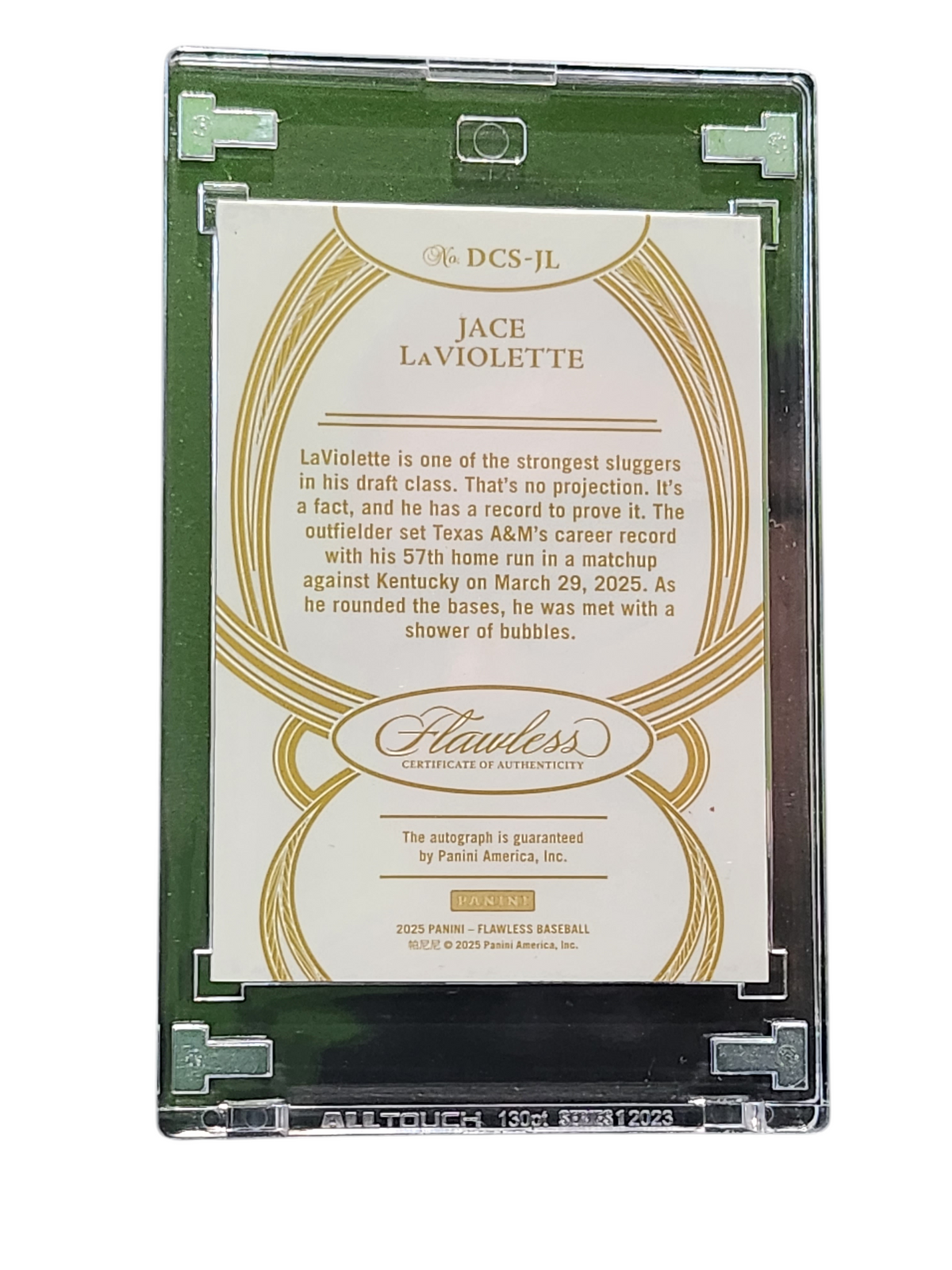 2025 Panini Flawless Draft Jace LaViolette #DCS-JL