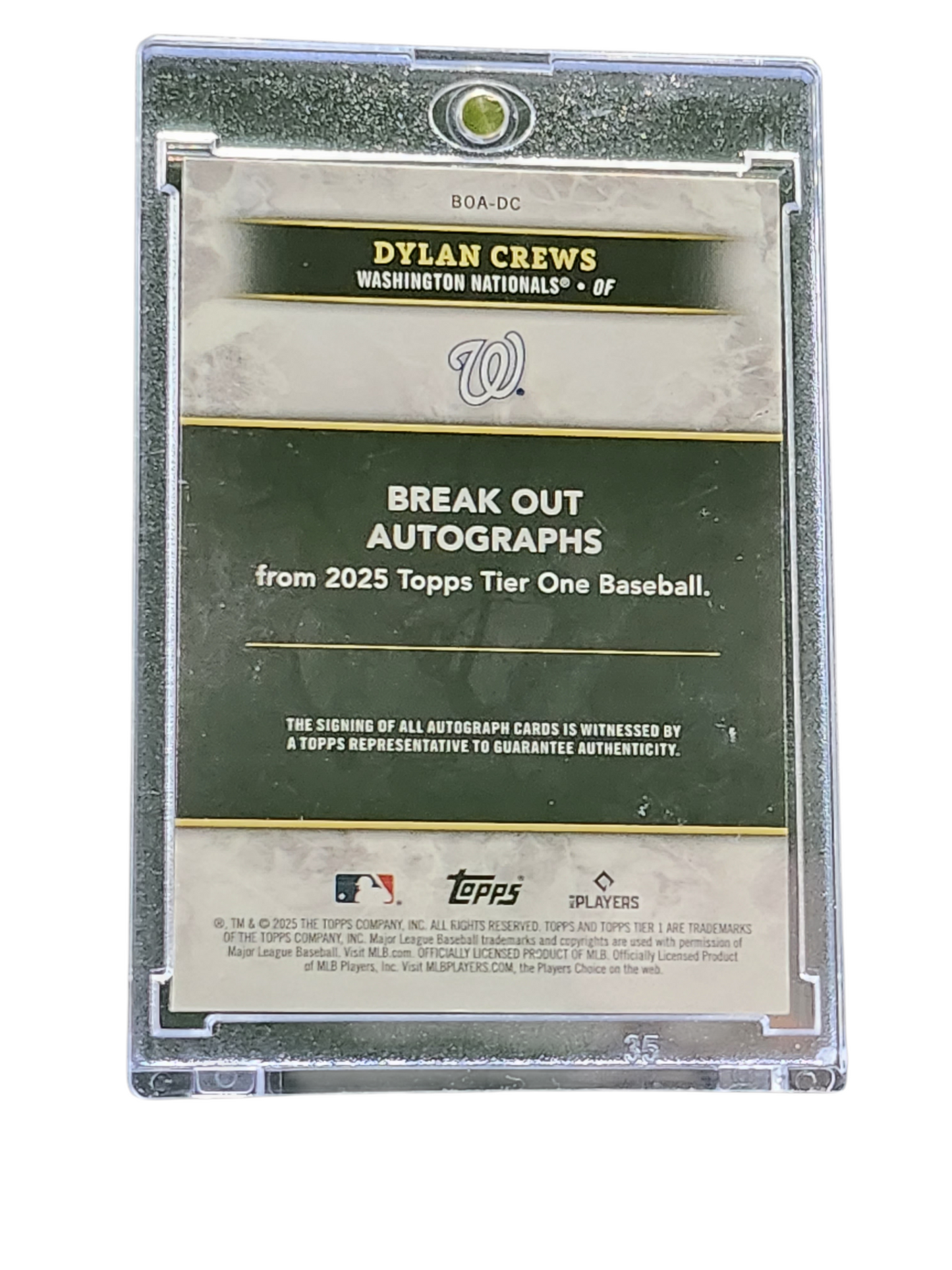 2025 Topps Tier One Baseball Dylan Crews #BOA-DC 14/99