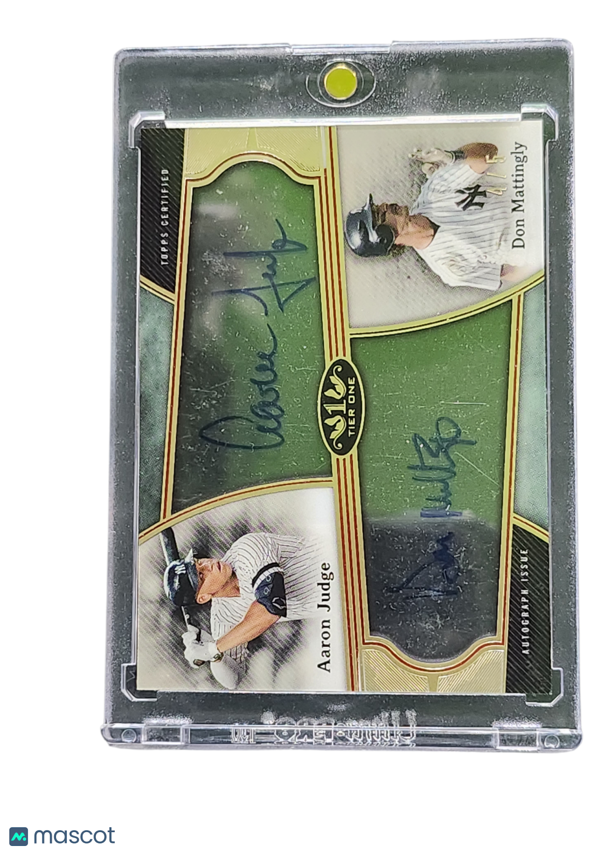 2020 Topps Tier One Clear One Dual Autograph Aaron Judge Don Mattingly #C1DA-JM