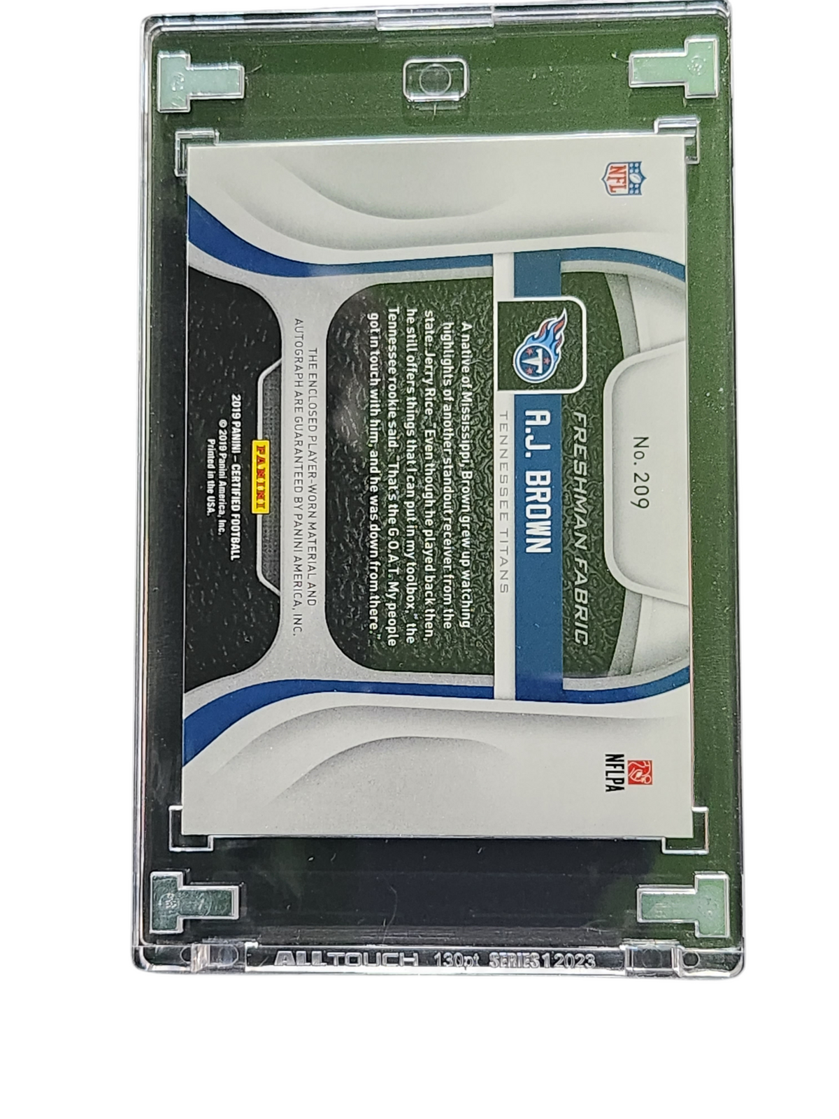 2019 Panini Certified Freshman Fabric A.J. Brown #209 RC Patch