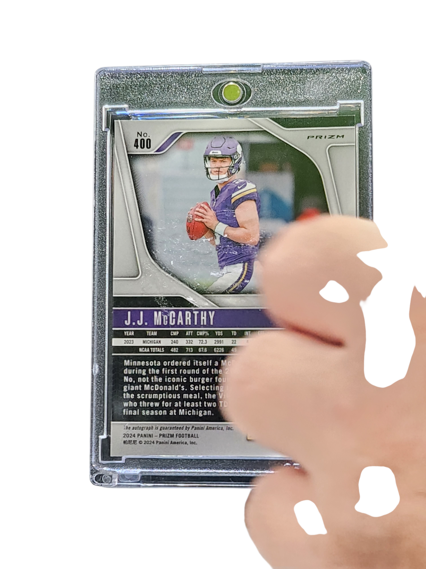 2024 Panini Prizm Football J.J. McCarthy #400 Silver RC