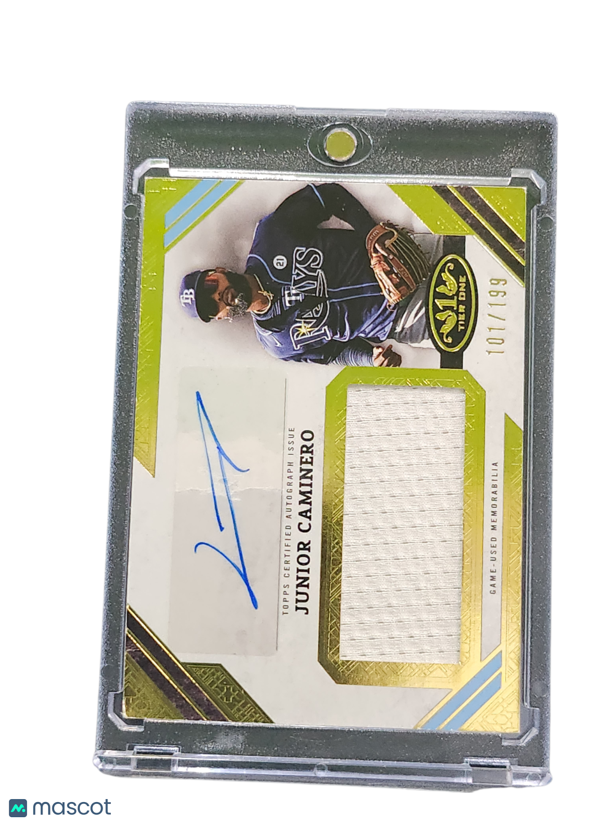 2025 Topps Tier One Baseball Junior Caminero #AJR-JCA Jumbo Relic Card /199 -