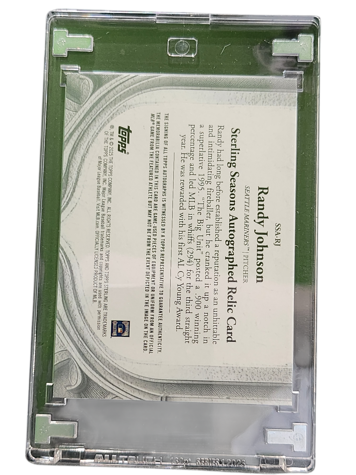 2023 Topps Randy Johnson #SSA-RJ 04/25 Game-used Sterling Seasons Auto Relic