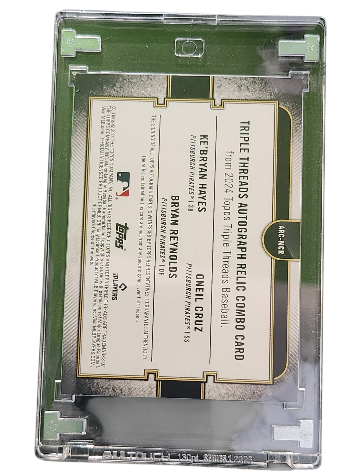2024 Bryan Reynolds Ke'Bryan Hayes Oneil Cruz Auto Relic Combo -Used Memorabilia