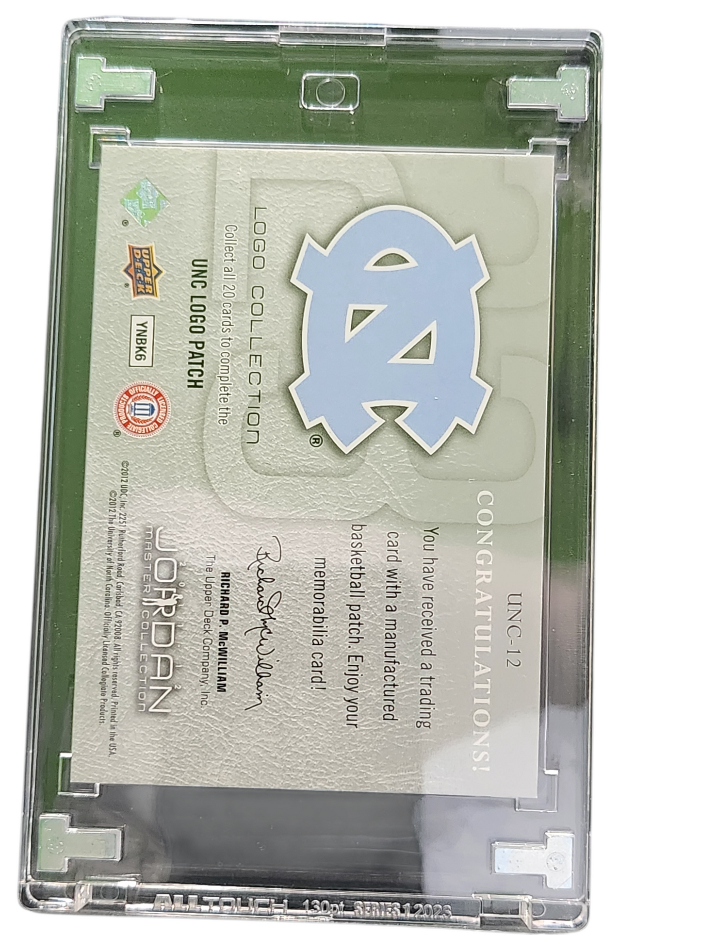 2013 Upper Deck Jordan Master Michael Jordan #UNC-12 UNC Logo Patch Memorabilia