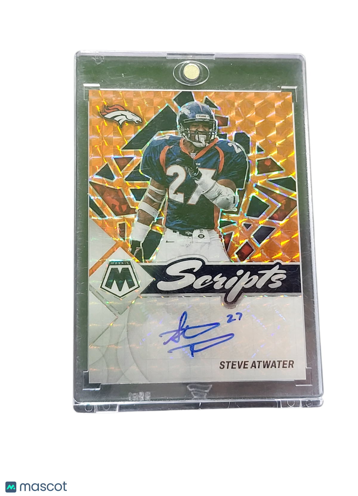 2022 Panini Mosaic Prizm Scripts Steve Atwater #S-SA Orange