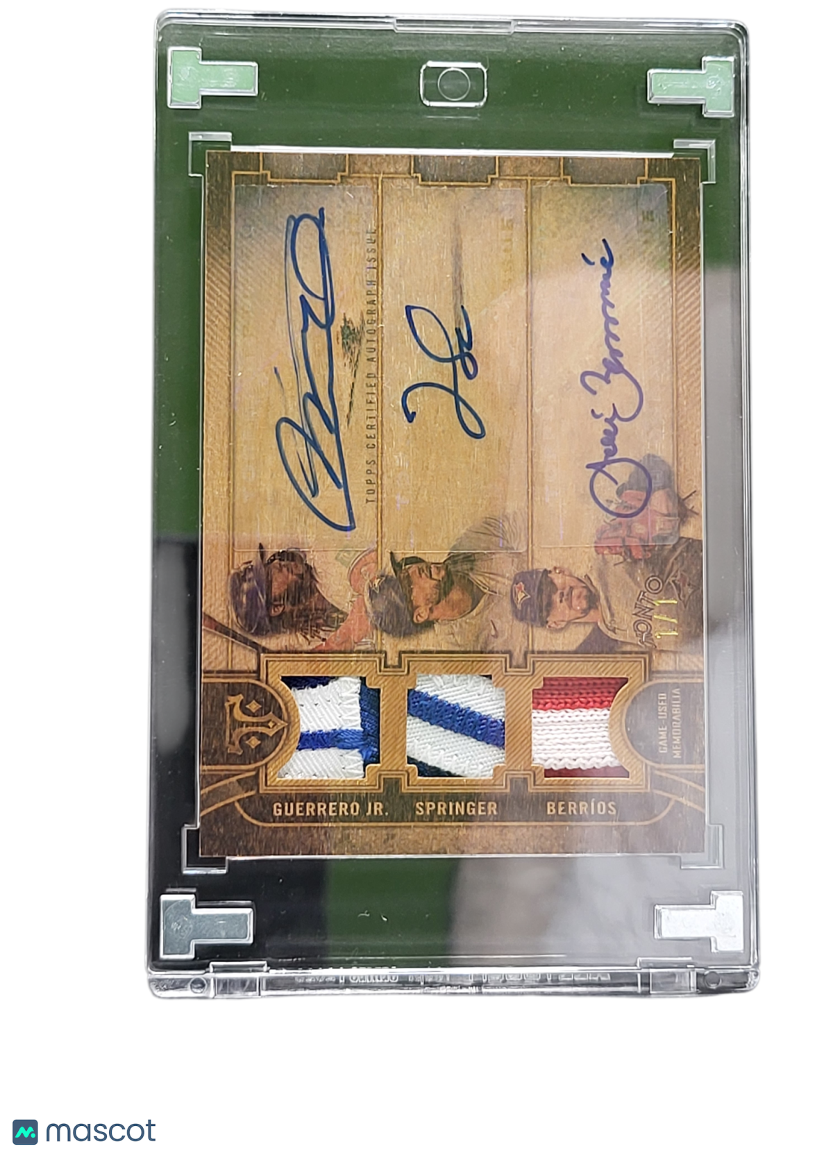 2024 Vladimir Guerrero Jr. Berríos  Springer ARC-GSB Auto Triple Relic Game-Used