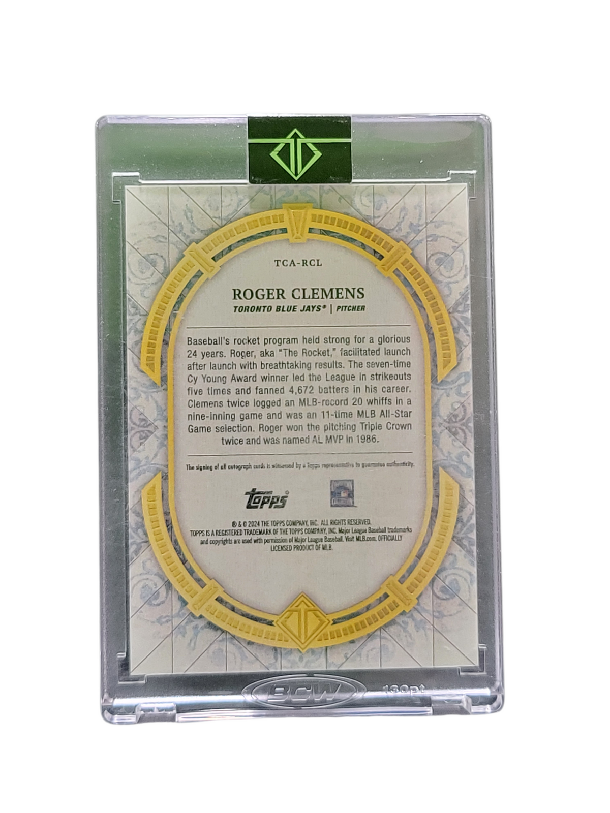 2024 Topps Tribute Roger Clemens #TCA-RCL Green