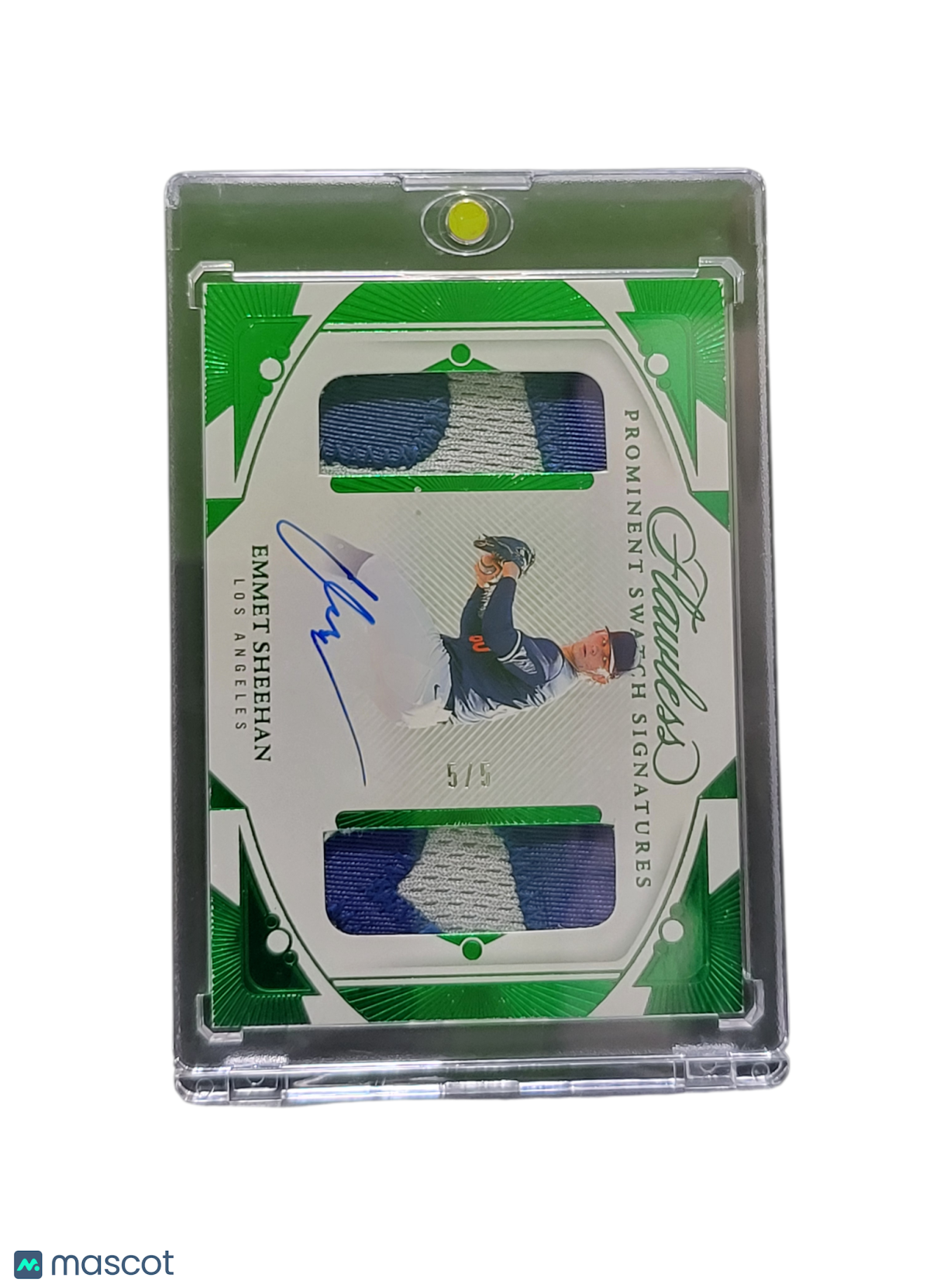 2024 Panini Flawless Prominent Swatch  Emmet Sheehan #PSS-ES Green Dual Patch