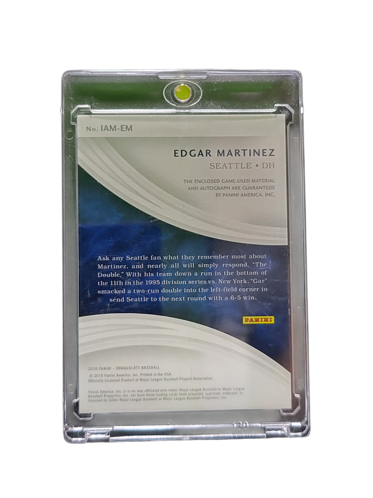 2016 Panini Immaculate Edgar Martinez #IAM-EM Game-Used /49 Memorabilia