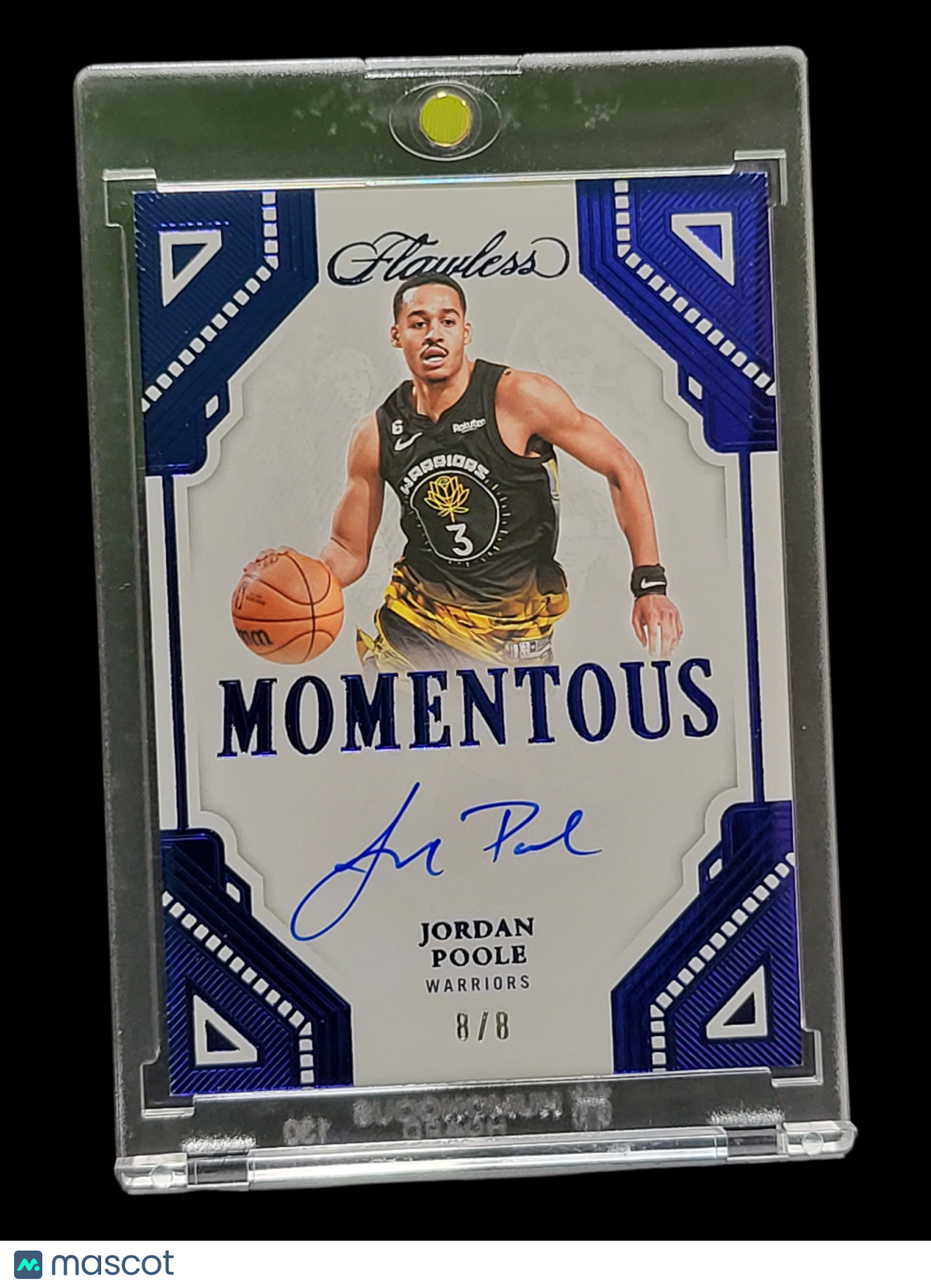 2023 Panini Flawless Momentous Jordan Poole #MA-JPL Blue 8/8