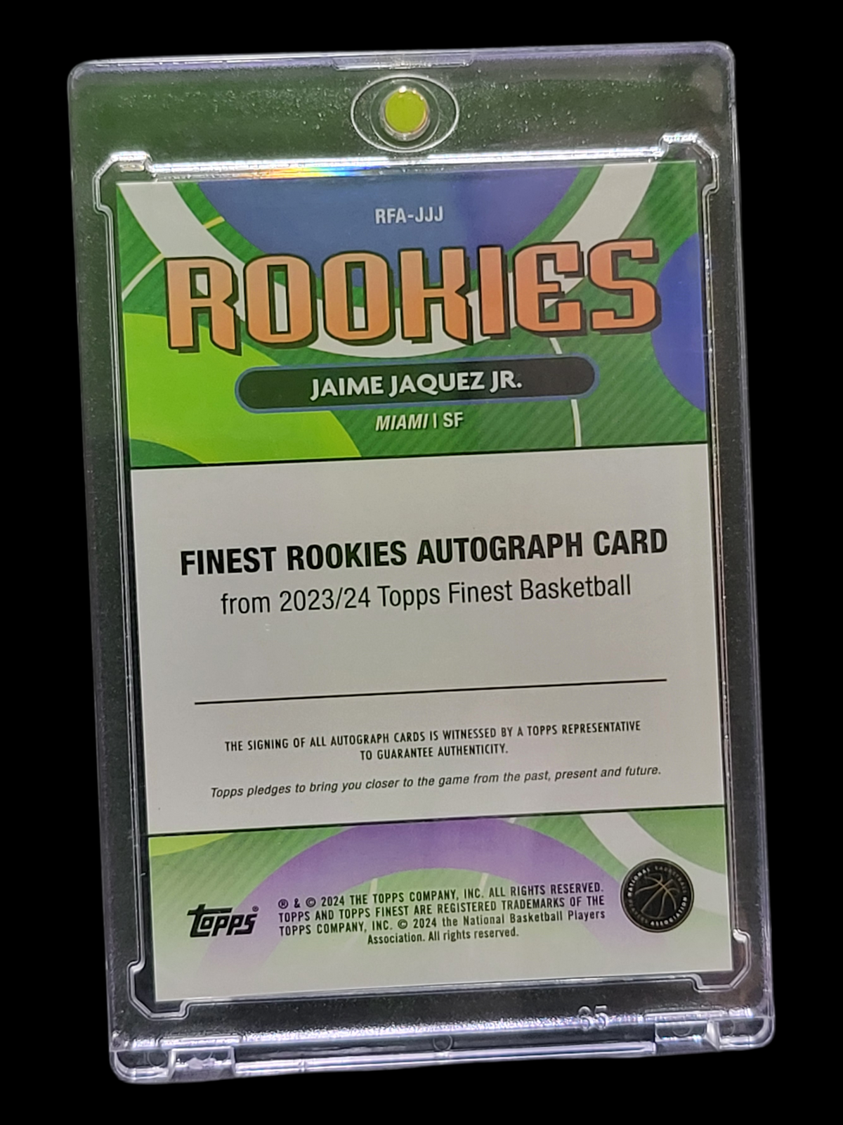2024 Topps Finest Basketball Jaime Jaquez Jr. #RFA-JJJ Gold Refractor RC