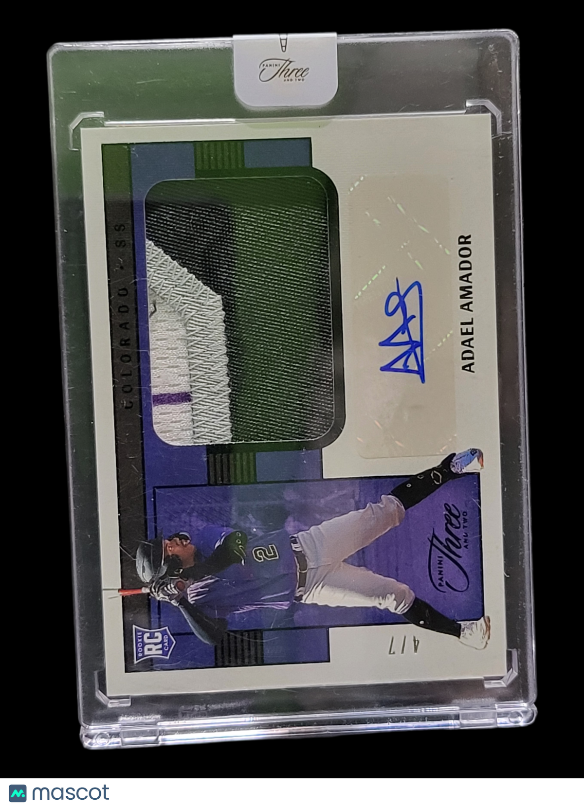 2023 Panini Three and Two Adael Amador #107 4/7 Patch RC Memorabilia