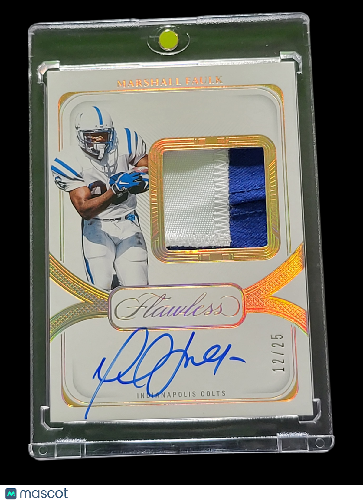 2025 Panini Flawless Marshall Faulk #DPA-MFK Patch 12/25 Memorabilia