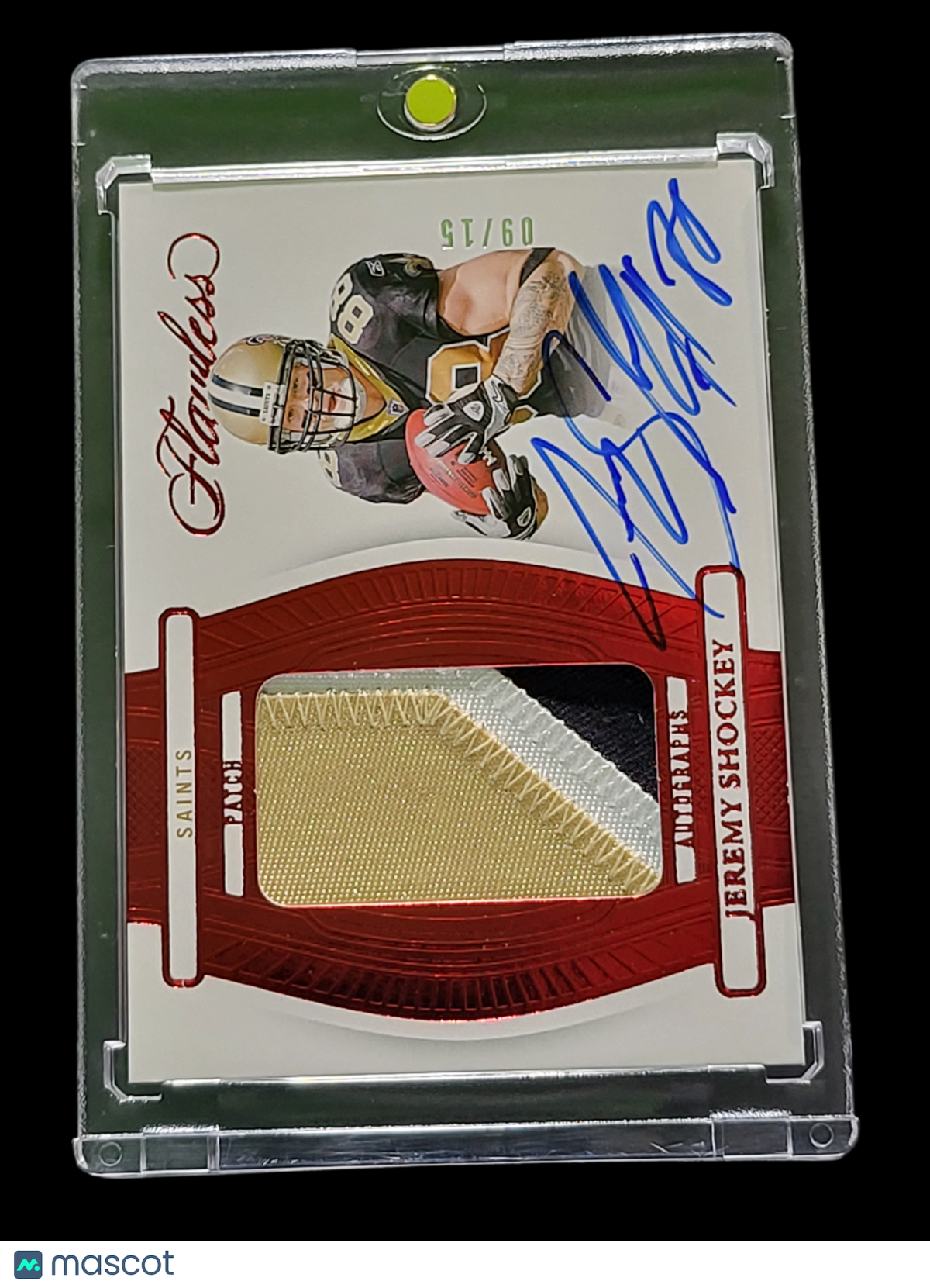 2025 Panini Flawless Jeremy Shockey #PA-JSY Autograph 09/15 Patch