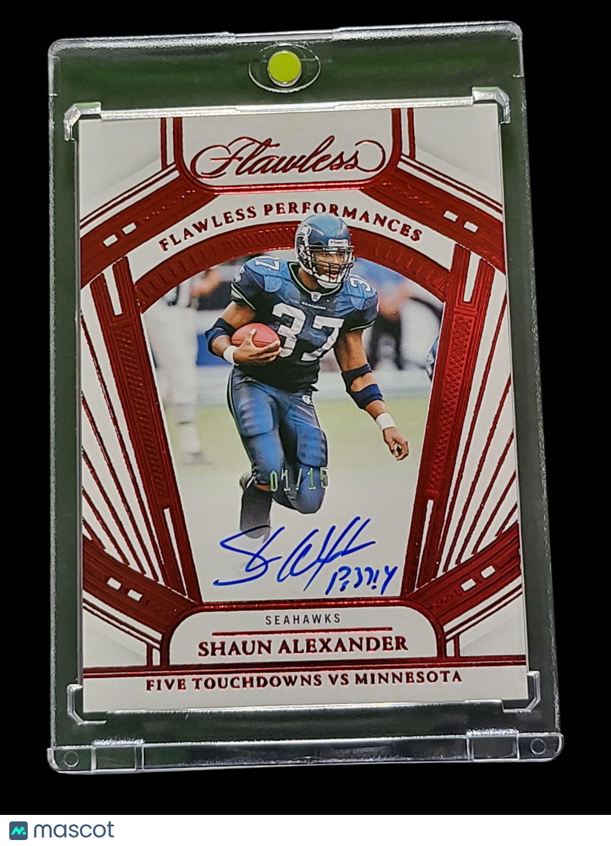 2025 Panini Flawless Football Shaun Alexander #FP-SAA Ruby 01/15 Five