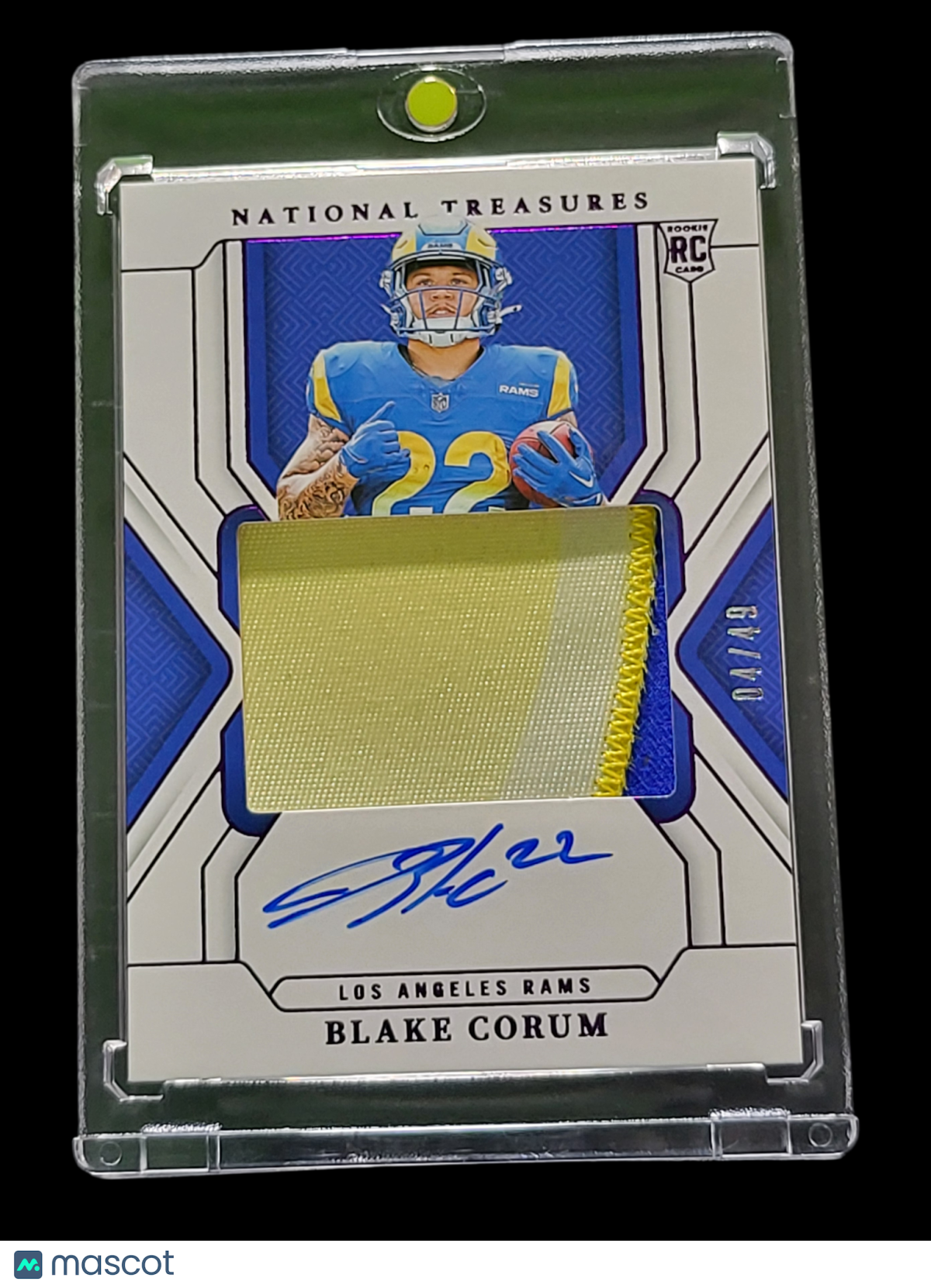 2025 Panini National Treasures Blake Corum #167 04/49 Patch RC Memorabilia