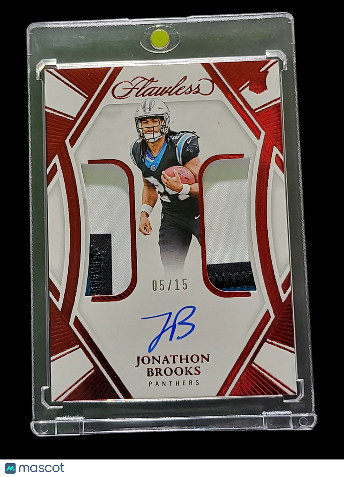 2025 Panini Flawless Football Jonathon Brooks #RDPA-JBS Ruby /15 Dual