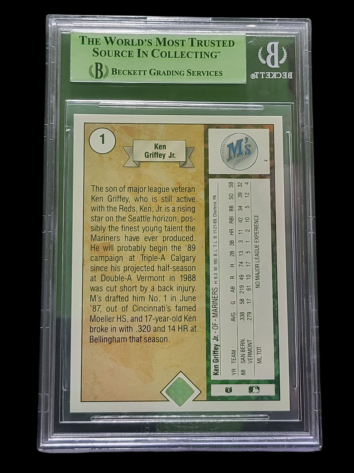 1989 Upper Deck Ken Griffey Jr. #1 Rookie BGS 0