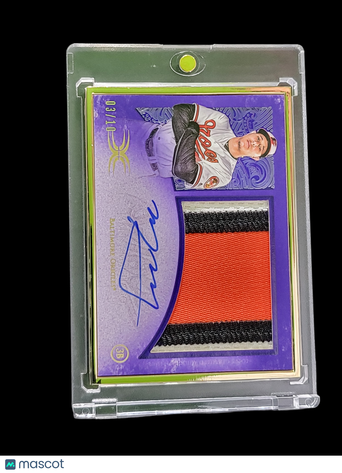 2017 Topps Definitive Collection Manny Machado #DFAP-MM Purple Auto 03/10 Patch
