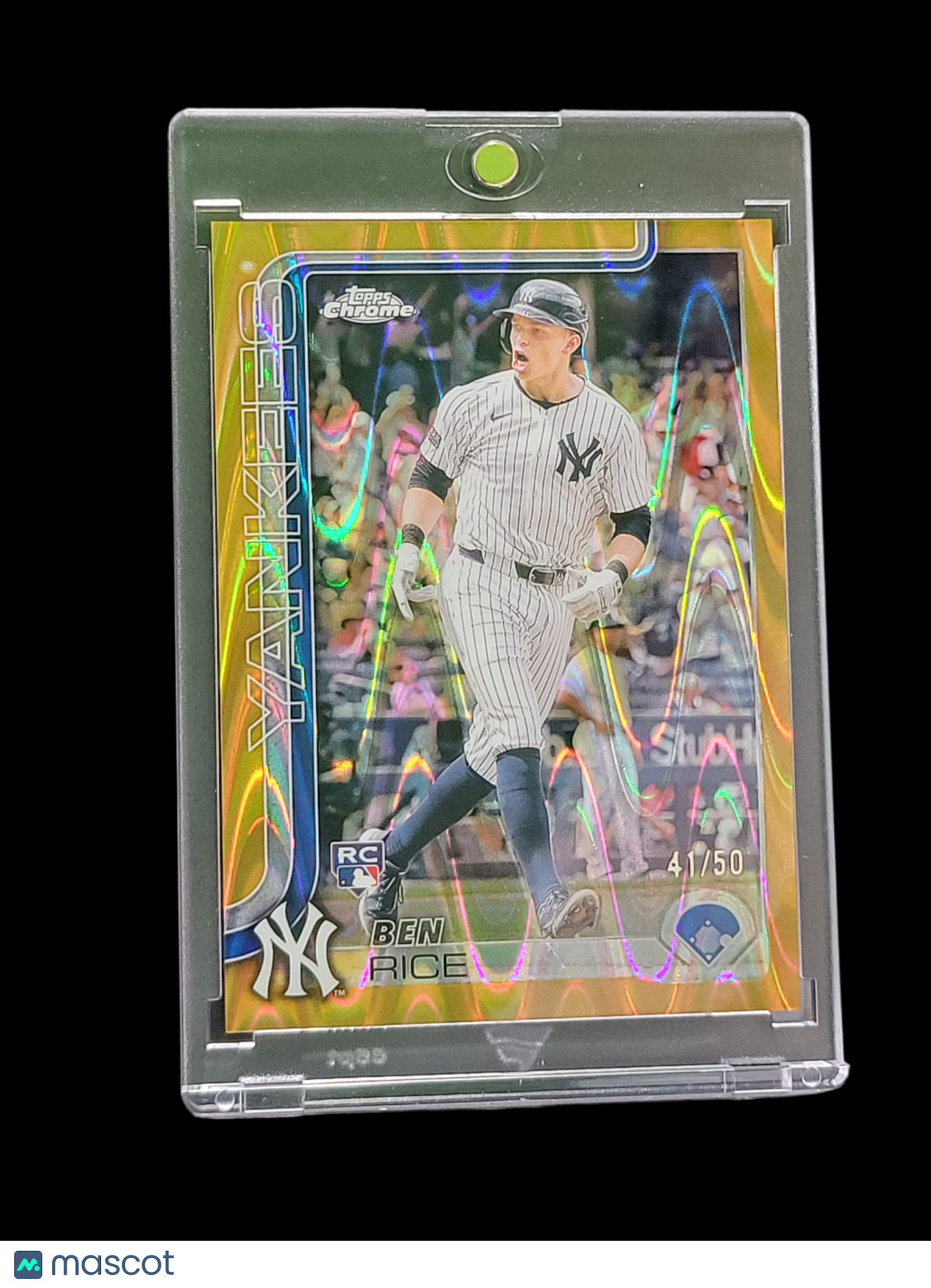 2025 Topps Chrome Ben Rice #139 Gold RayWave RC 41/50