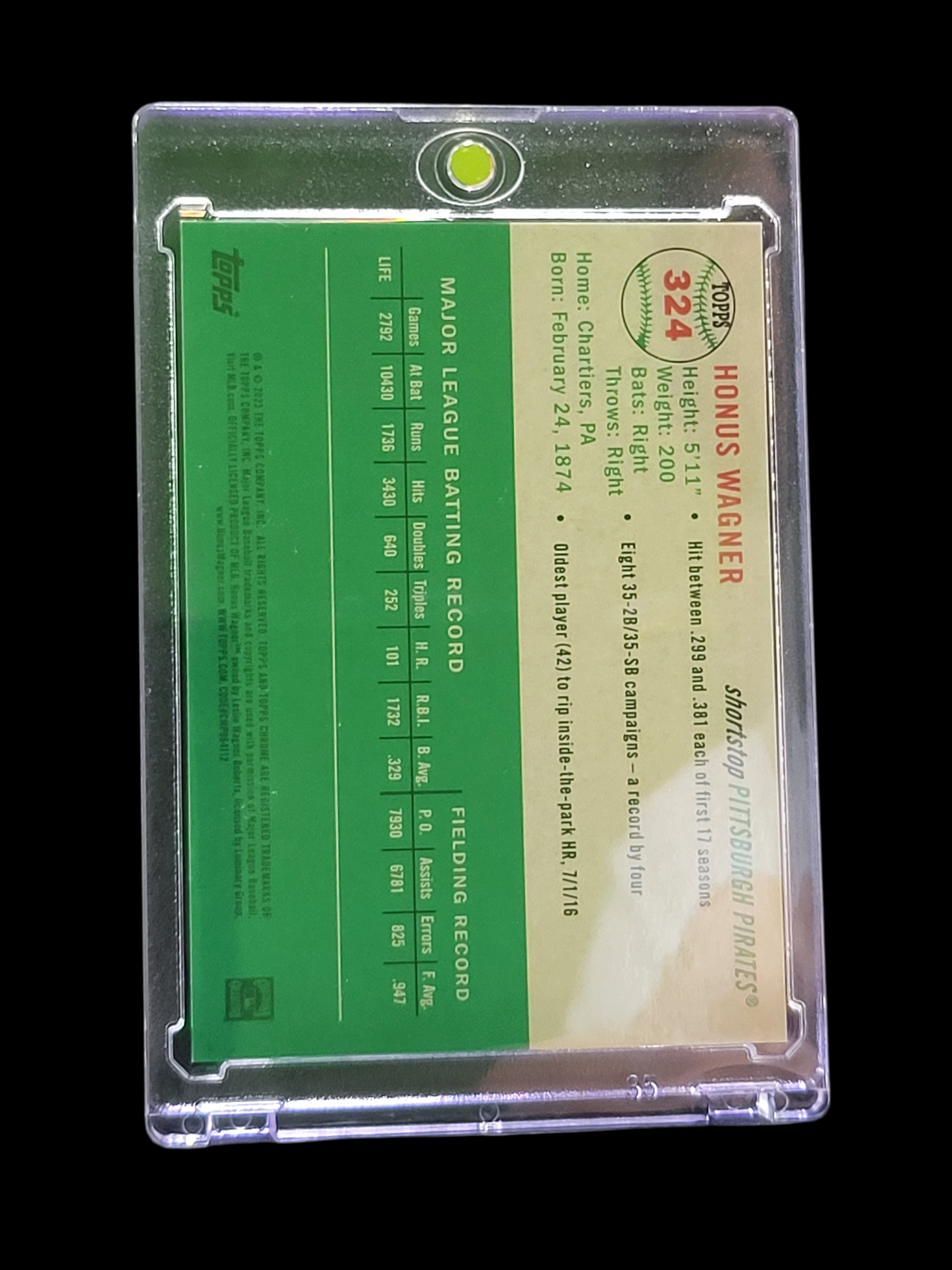 2023 Topps Chrome Honus Wagner #324 Orange Refractor 03/25
