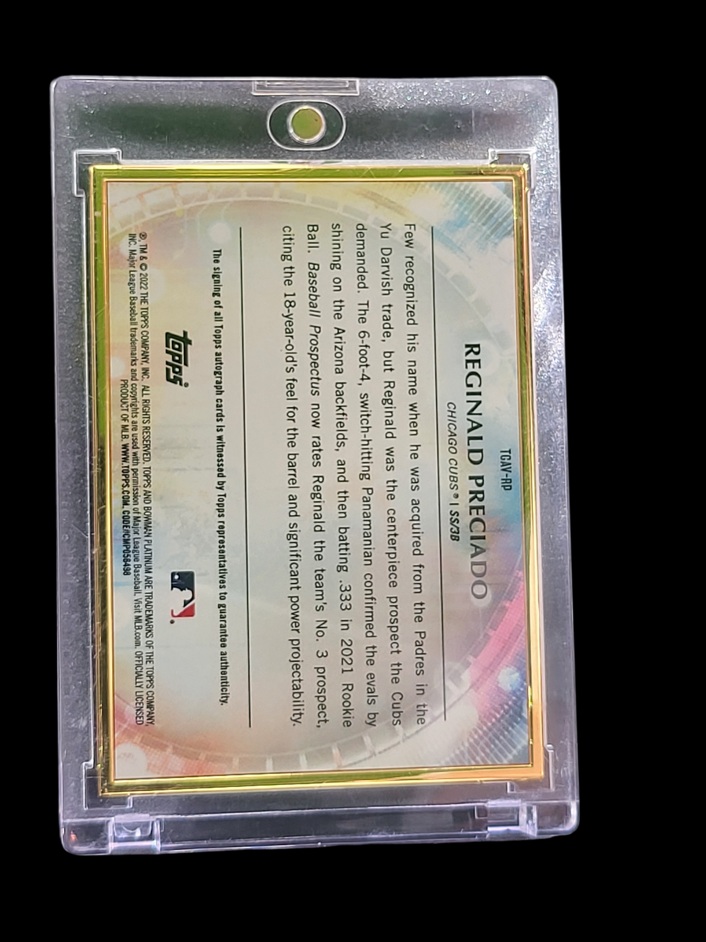 2022 Topps Transcendent Collection Reginald Preciado #TCAV-RP 11/20