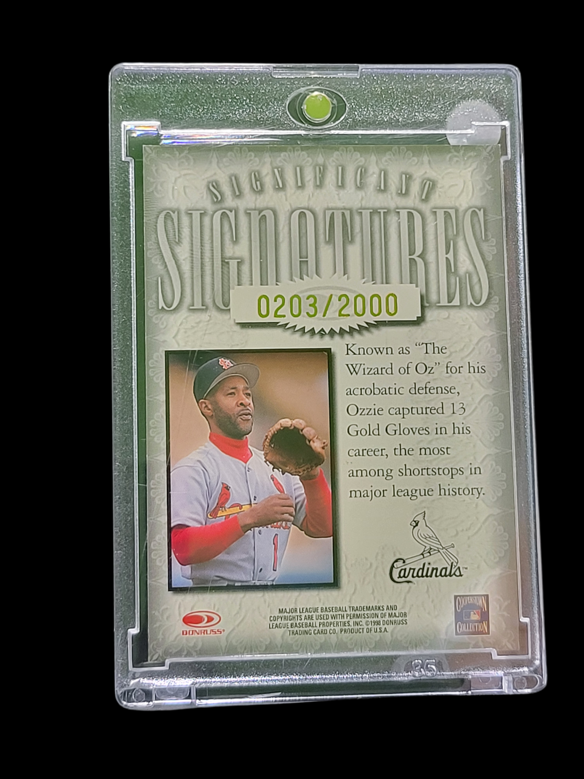 1993 Donruss Signature Series Significant Signatures Ozzie Smith #85 0203/2000