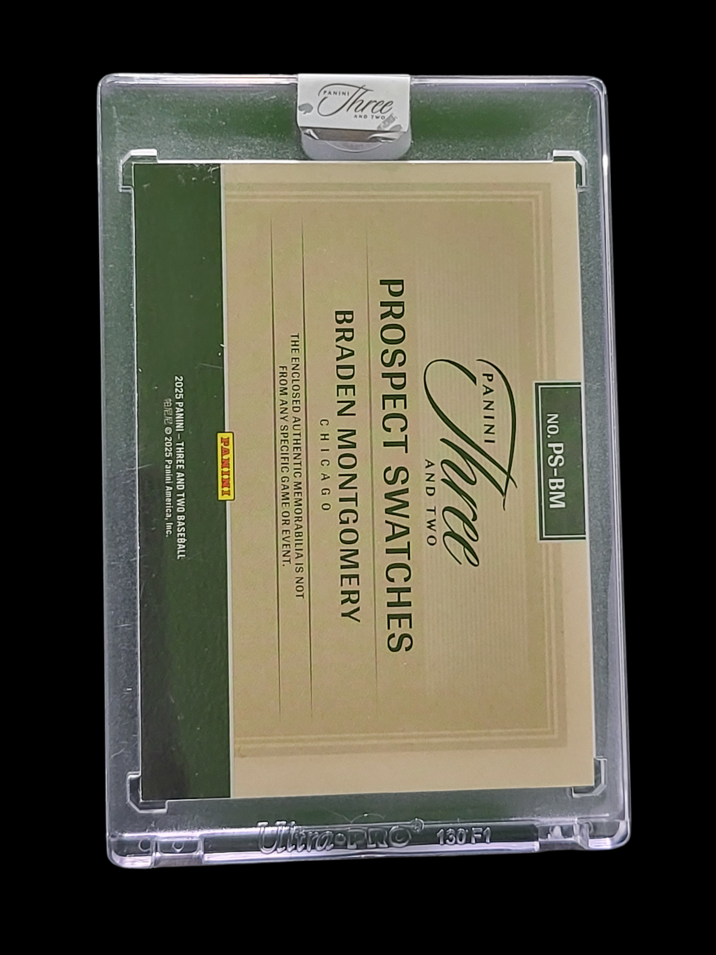 2025 Panini Three and Two Braden Montgomery #PS-BM Prospect Swatches Memorabilia