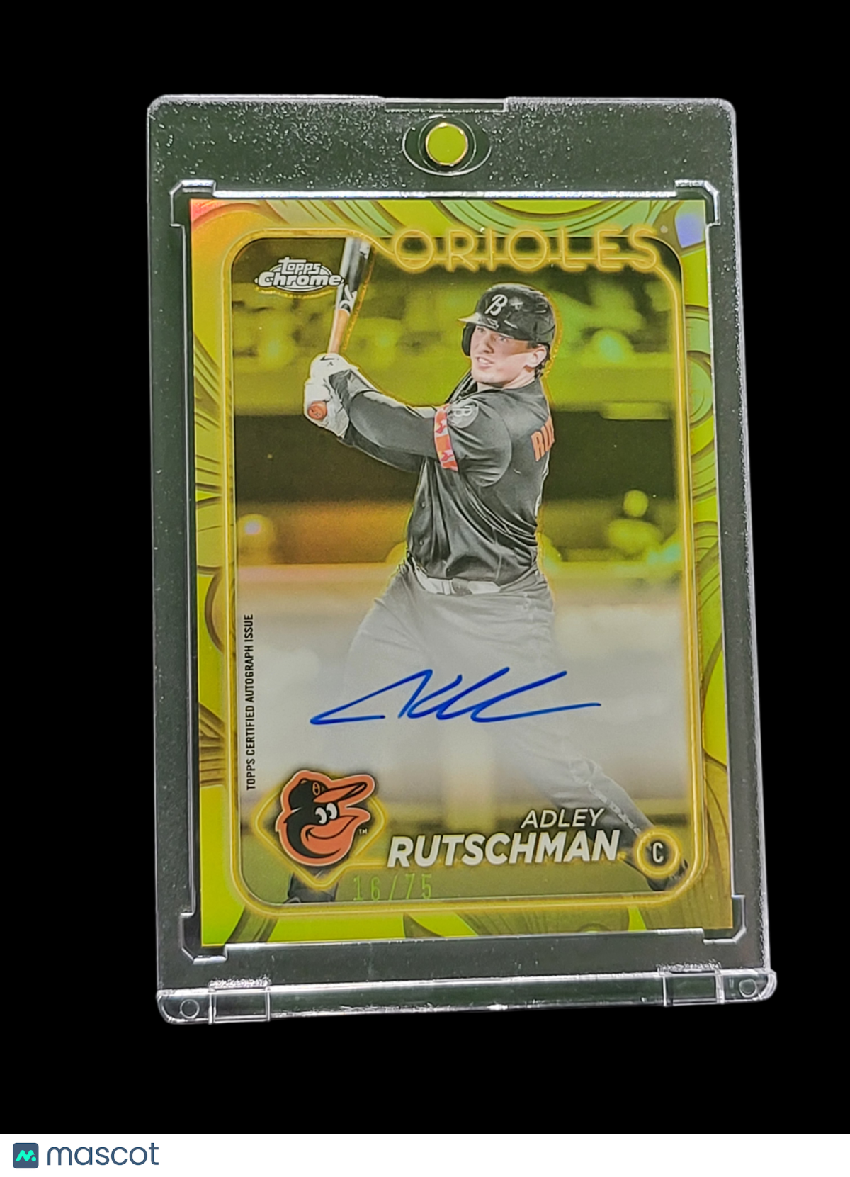 2024 Topps Gilded Chrome Adley Rutschman #CGA-AR Yellow RayWave 16/75