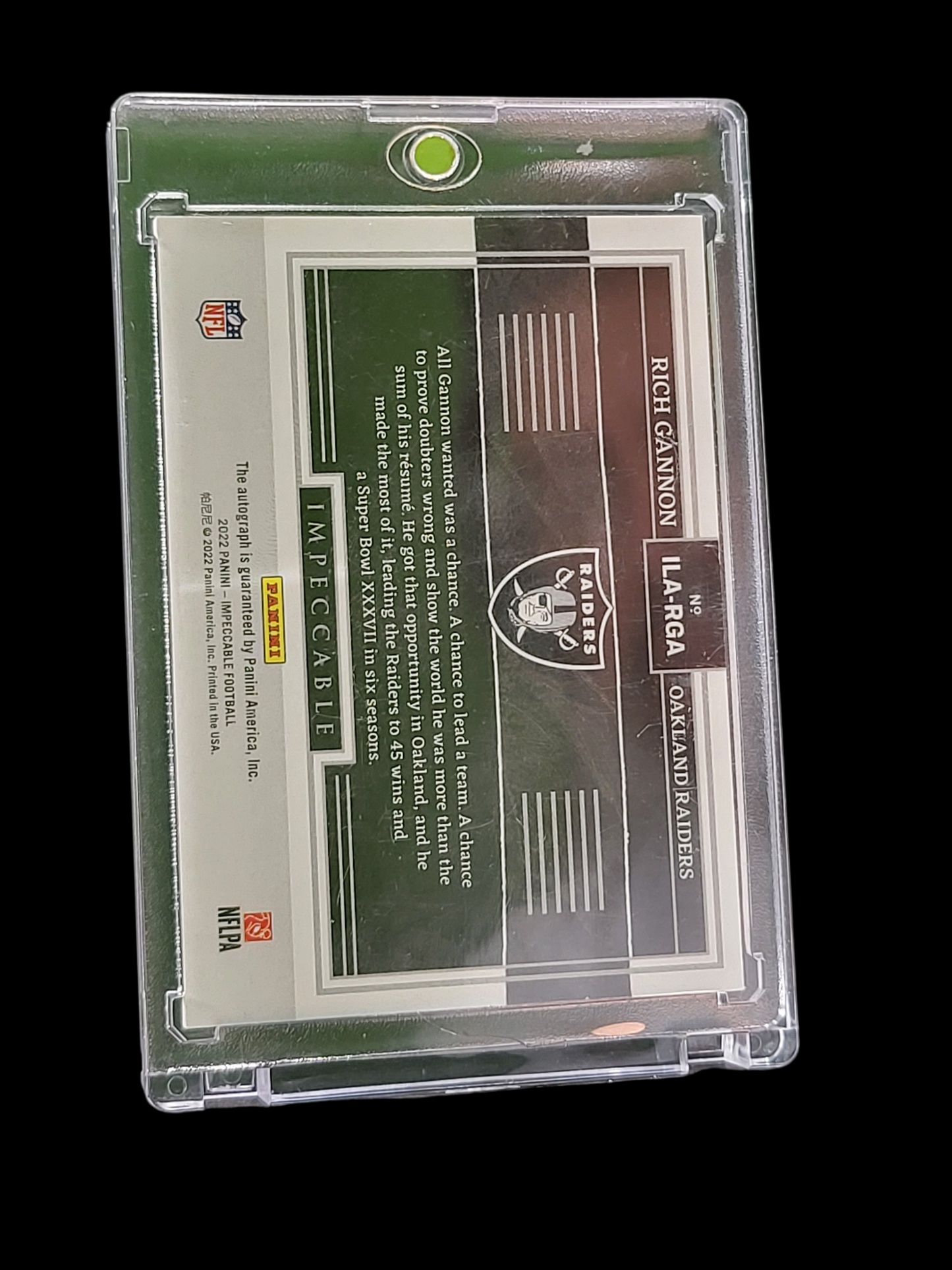 2022 Panini Impeccable Rich Gannon #ILA-RGA 39/99