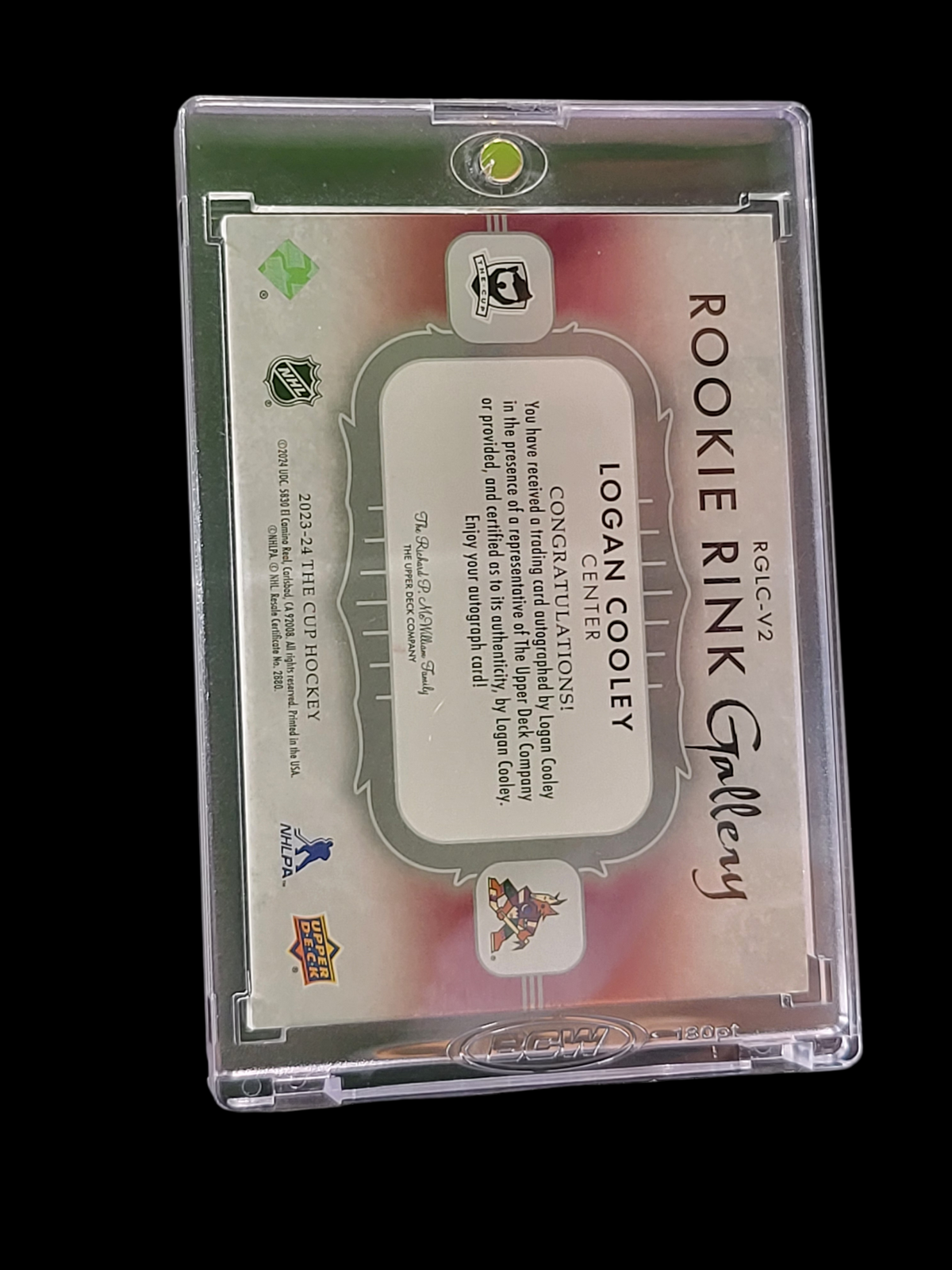 2023 Upper Deck The Cup Rookie Link Gallery Logan Cooley #RLG-2 21/25