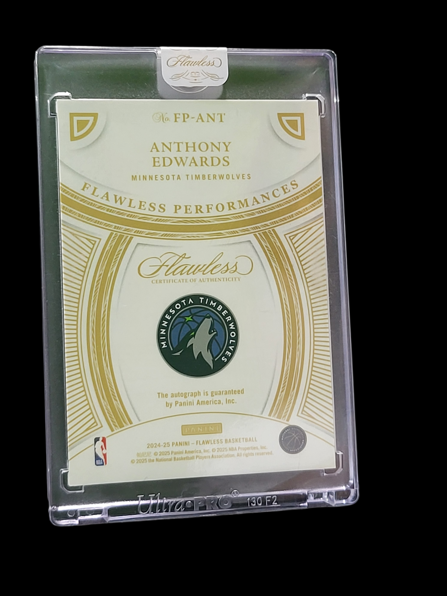 2025 Panini Flawless Flawless Performances Anthony Edwards #FP-ANT 3/8