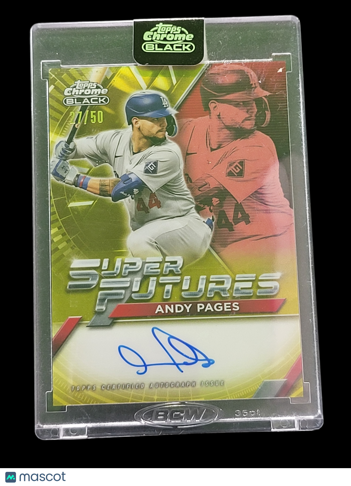 2025 Topps Chrome Black Super  Andy Pages #FSA-AP Gold Super Futures Auto Card