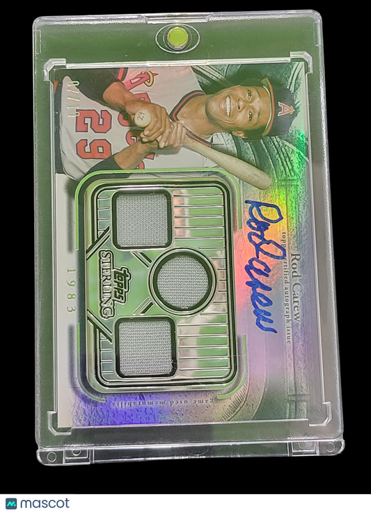 2023 Topps Sterling Rod Carew #SSA-RCA Triple Relic 01/10 Memorabilia